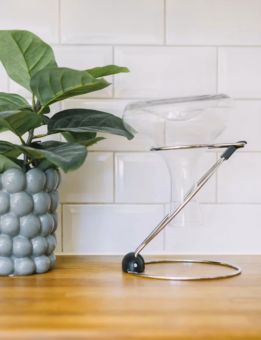 Dixie Diskställ för dekanter hopfällbar krompläterad metal