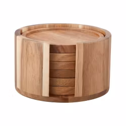 Gota Glasunderlägg akacia runda hållare  10*1 cm