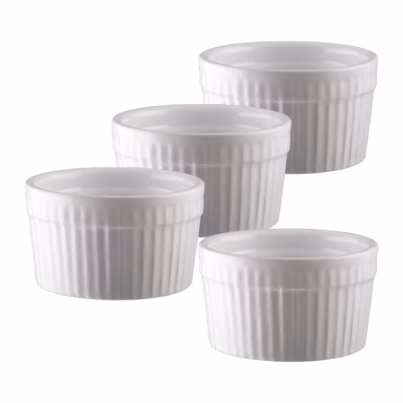 Fire Suffleskålar 4 st vita diameter 9 höjd 5 cm