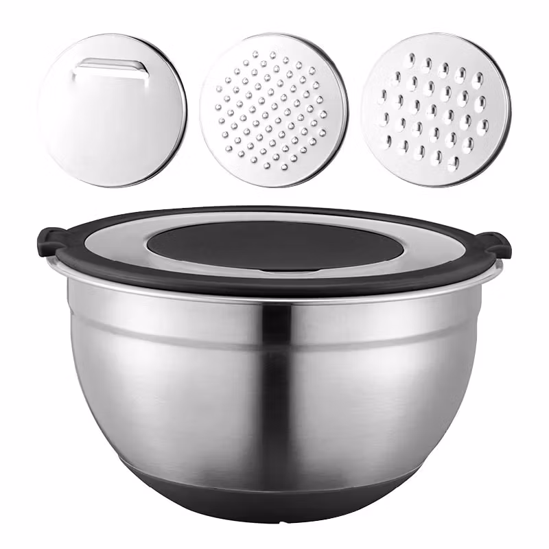 Betje Bunke rostfritt stål med lock & tre olika rivjärn. 3 liter