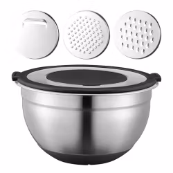 Betje Bunke rostfritt stål med lock & tre olika rivjärn. 3 liter