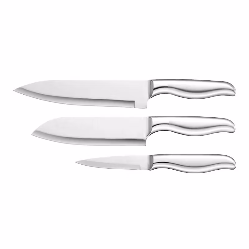 Kita Knivset 3 st kockkniv, japansk santoku, skalkniv