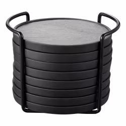 Greta Glasunderlägg 8 st skiffer silikon runt om Ø10,5 cm