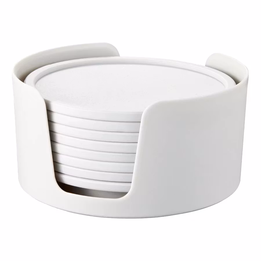 Ginny Glasunderlägg 8 st silikon Ø11 cm med plasthållare