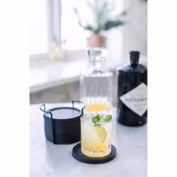 Greta Glasunderlägg 8 st skiffer silikon runt om Ø10,5 cm