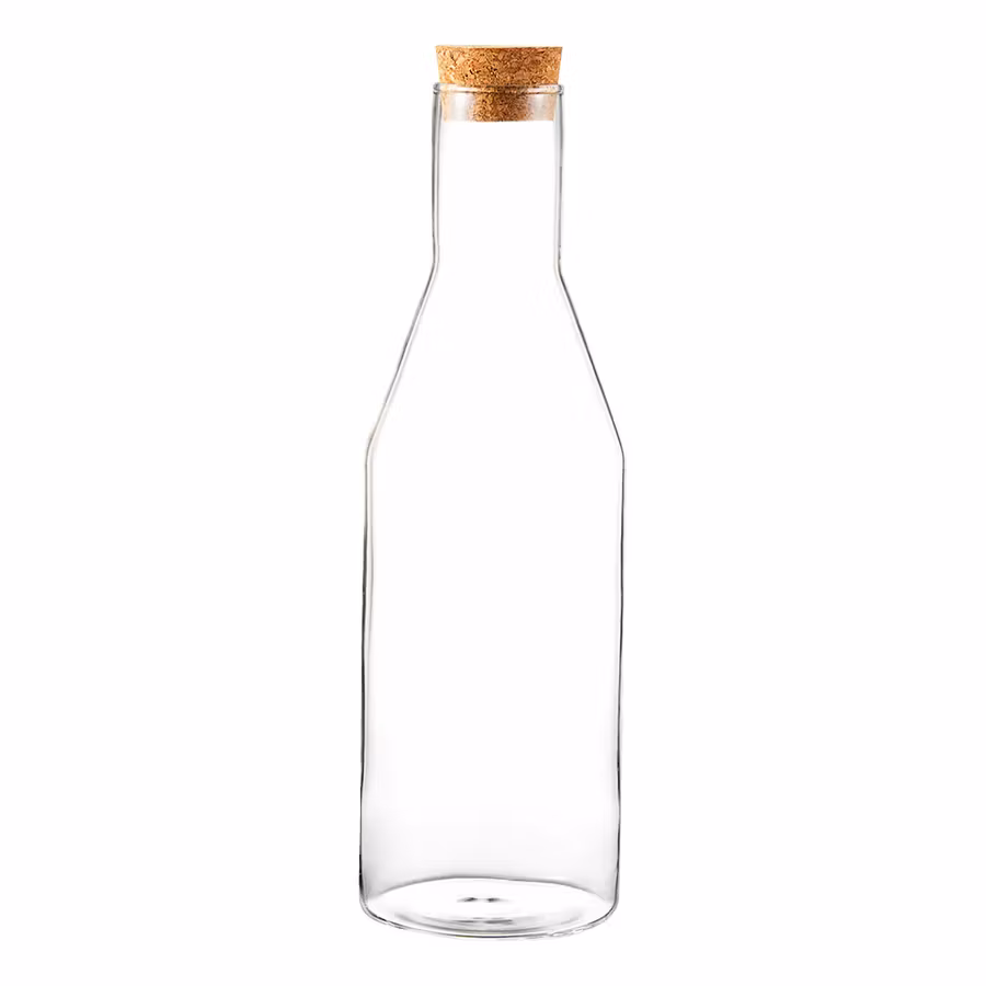 Glaskaraff kork 1 liter H28,7*9,1