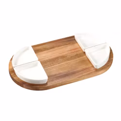 Sevyn Serveringsbricka FSC akacia 50*28*2 4 skålar 12*12*3 cm