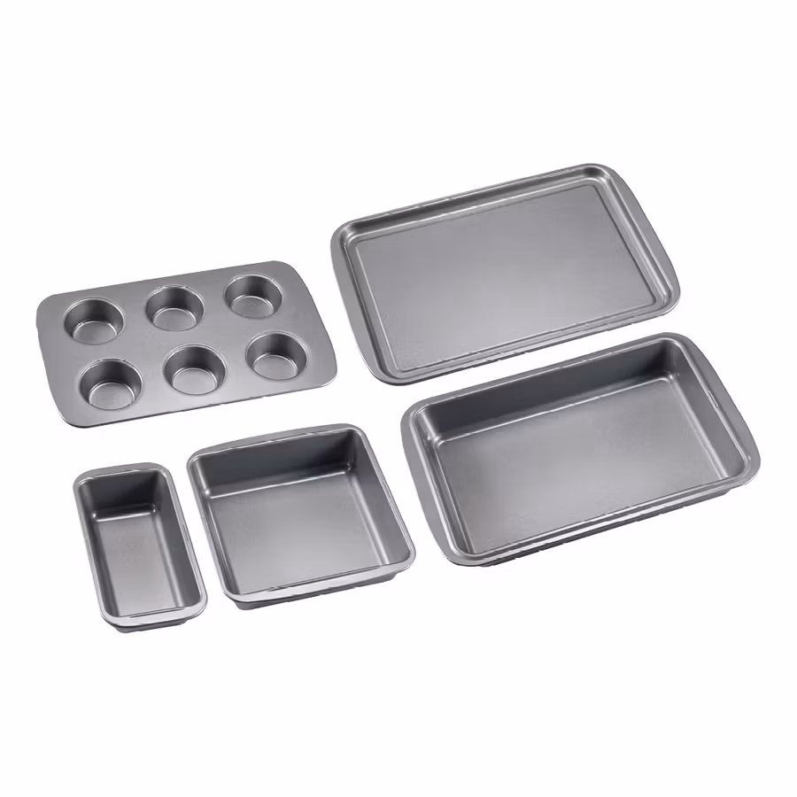 Baksett 5 delar brödform muffinsform rosterpan kakform