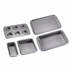 Baksett 5 delar brödform muffinsform rosterpan kakform