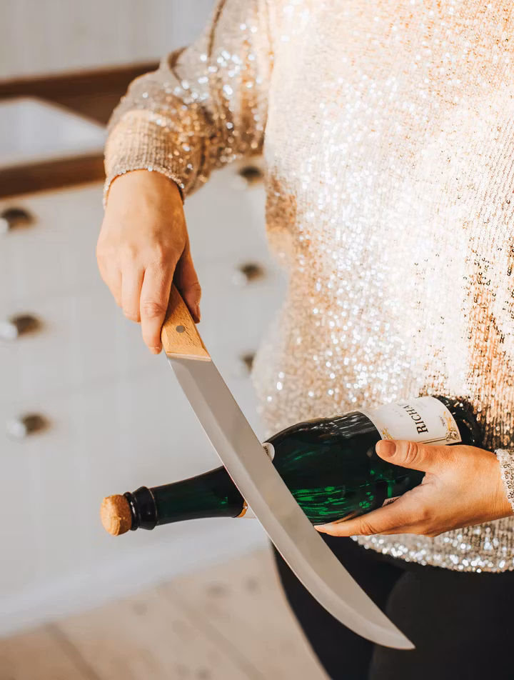 Charlie Champagnesabel ljust trähandtag längd 40 cm