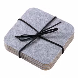 Gia Glasunderlägg 6-pack filt grå 10*10*0,3 cm