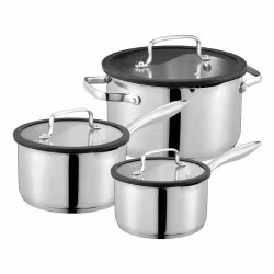 Karla Kastrullset 3 delar glaslock silikon kastrull 1,5 2,0 3,0 liter