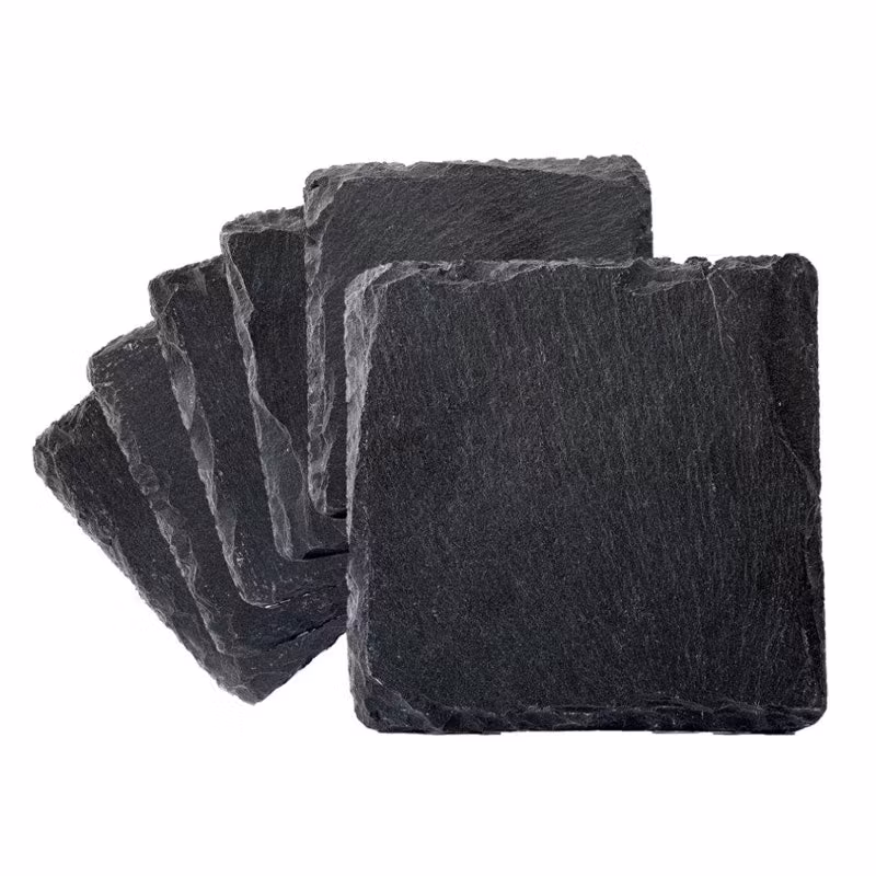 Skiffer Glasunderlägg skiffer 6 pack 10*10 cm