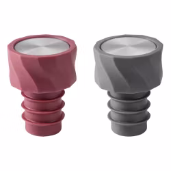 Vivi Vinförslutare 2pack svart,vinröd silikon rostfritt stål 3,2*4,5cm