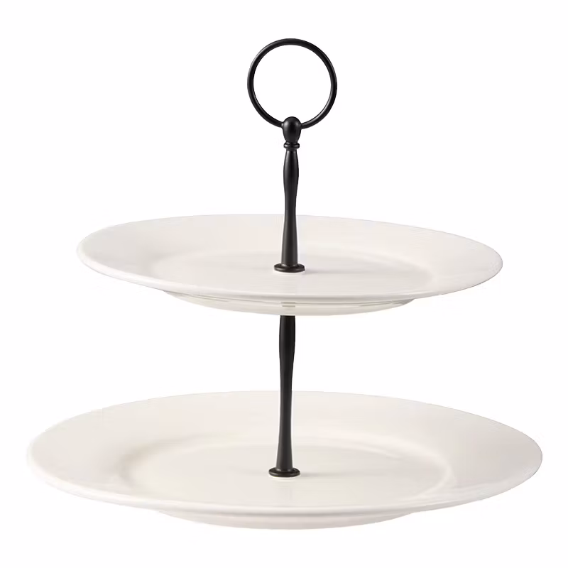 Kafi Kakfat 2 våningar vit porslin 25*25*21,5 cm