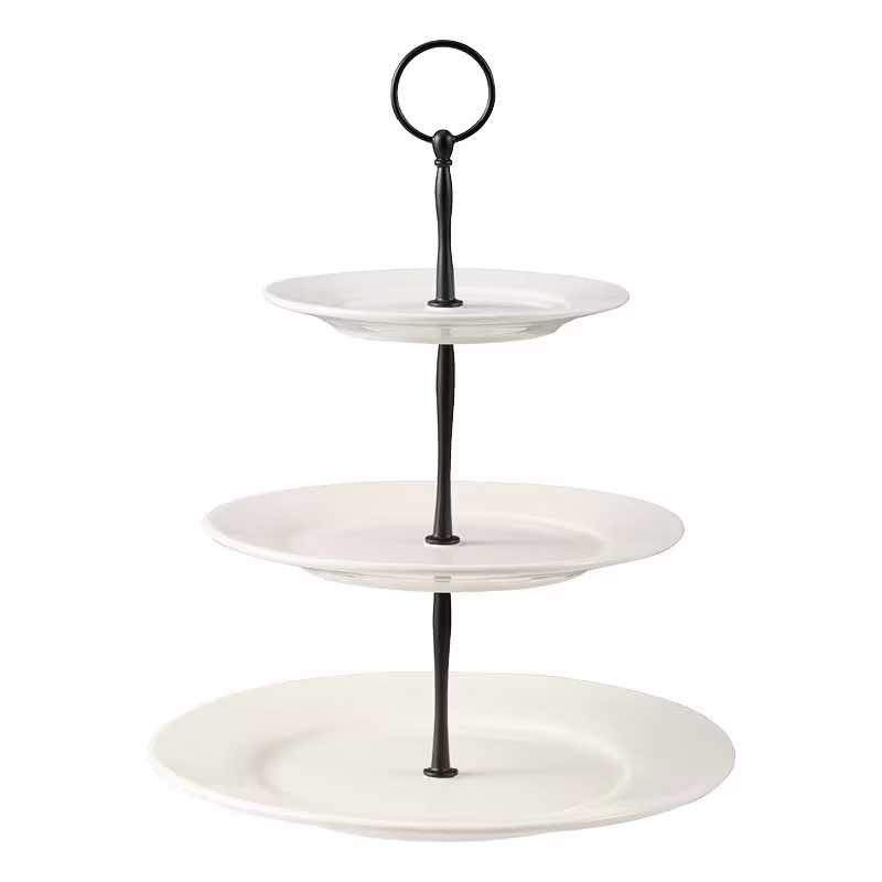 Kafi Kakfat 3 våningar vit porslin 25,8*25,8*31 cm