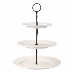 Kafi Kakfat 3 våningar vit porslin 25,8*25,8*31 cm