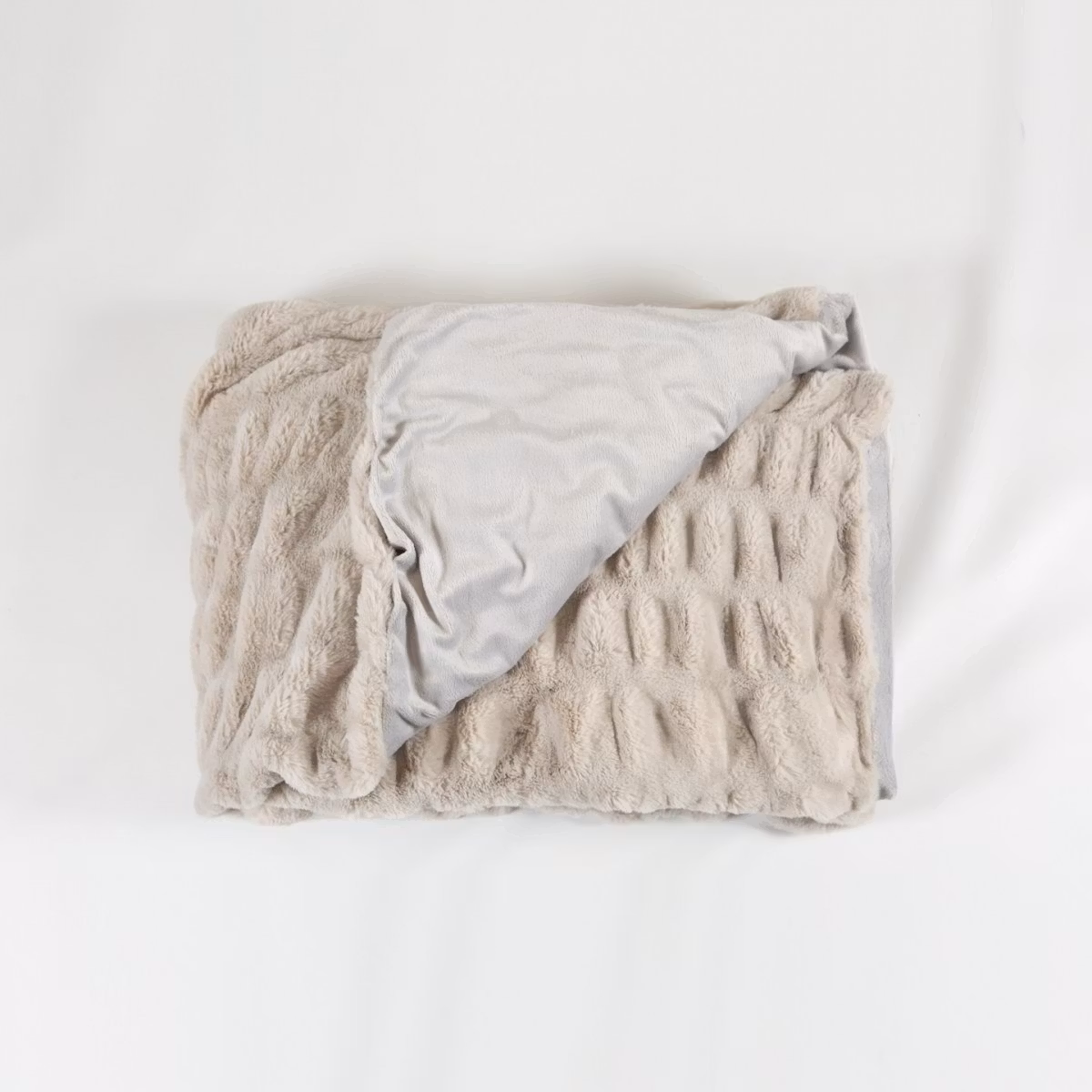 Pläd fuskpäls Bubblor Oyster