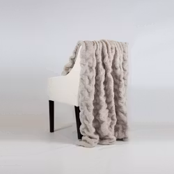 Pläd fuskpäls Bubblor Oyster