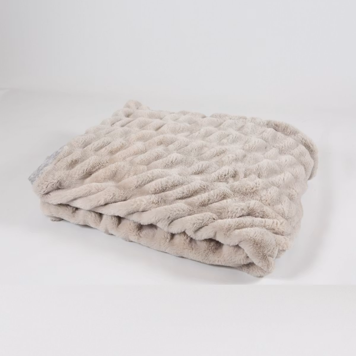 Pläd fuskpäls Bubblor Oyster