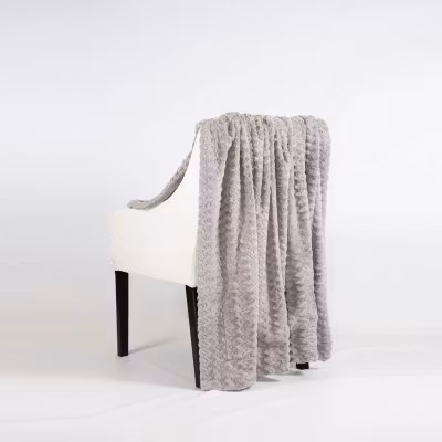 Pläd fuskpäls ZigZag Grå