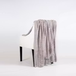 Pläd fuskpäls ZigZag Grå