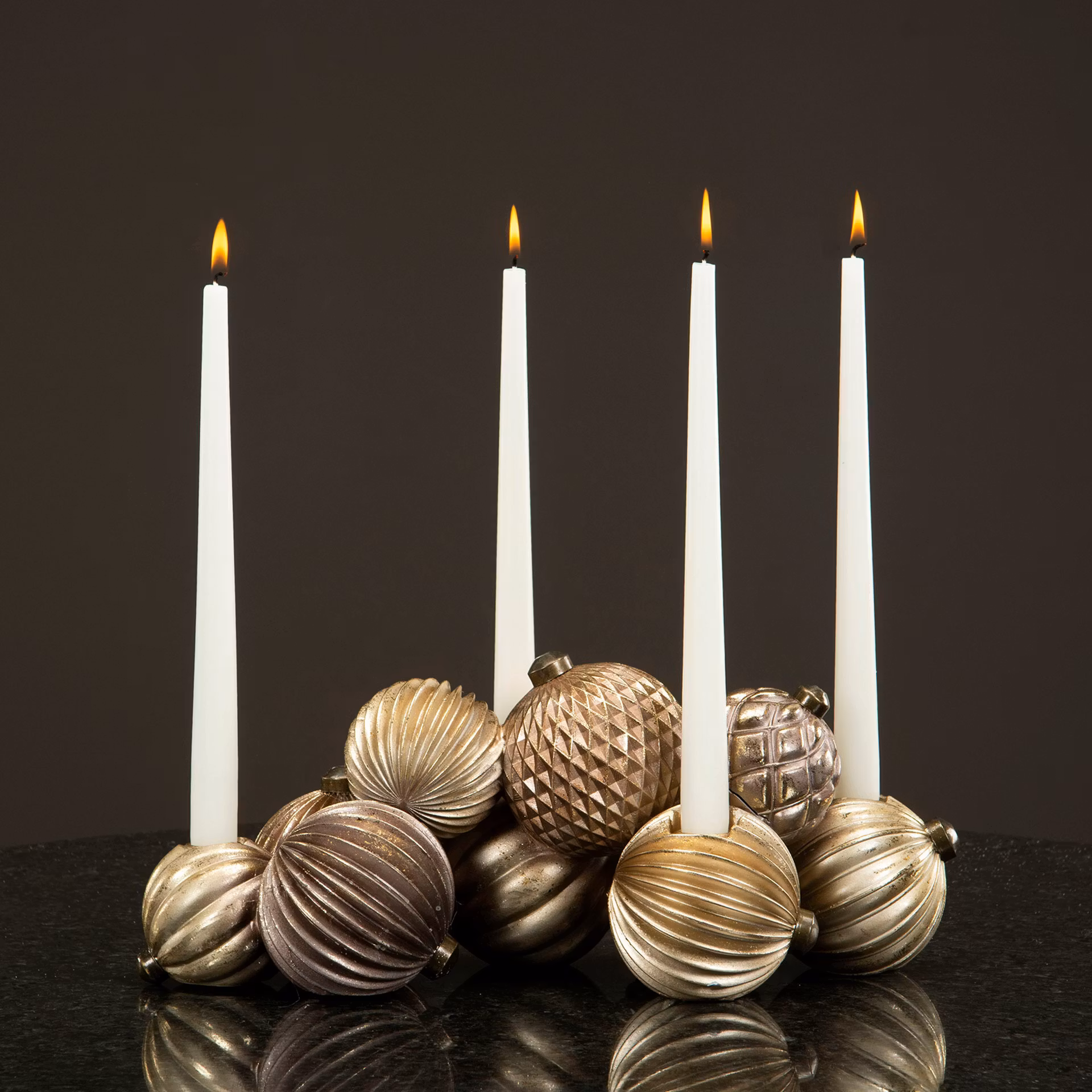 Ljusstake Julkulor Poly