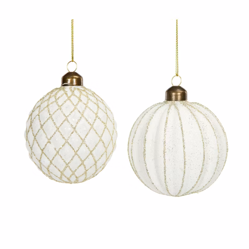 Glaskula Snö Vit Mix Ø10cm