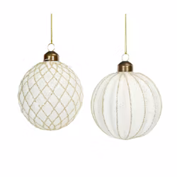 Glaskula Snö Vit Mix Ø10cm