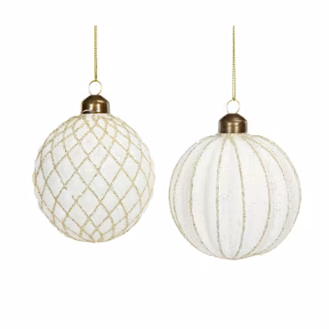 Glaskula Snö Vit Mix Ø10cm