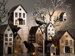 Hus Metall Antik Brun 14x15.5x33cm