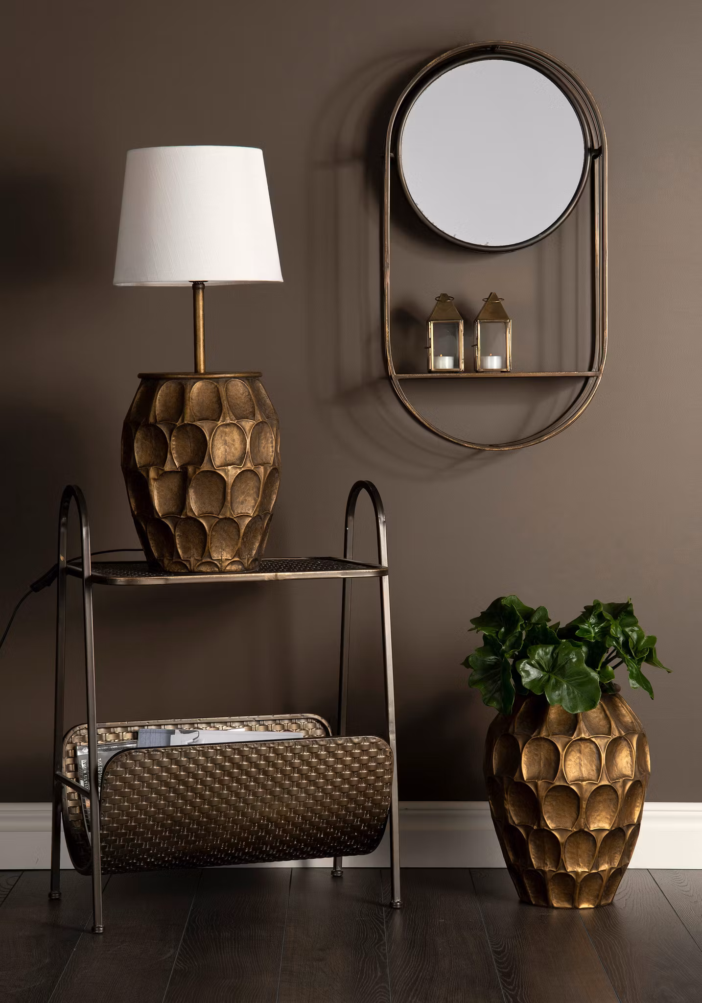 Kruka Inca mässing 36,5 cm