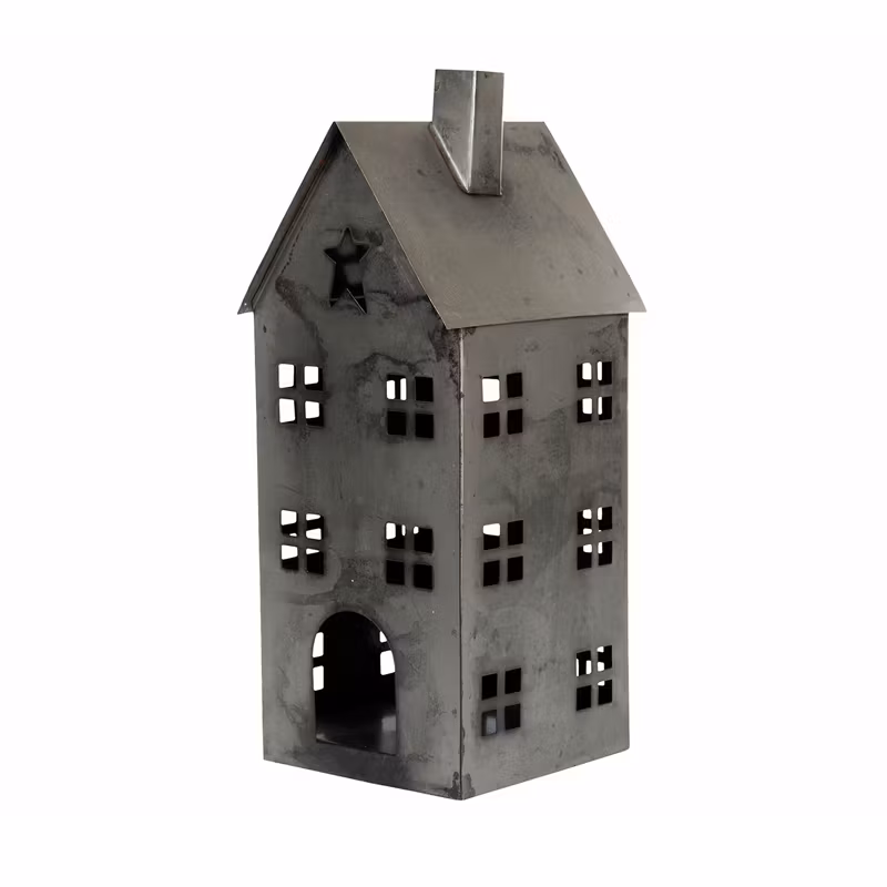 Hus Metall Old Grey 14x15,5x33 cm
