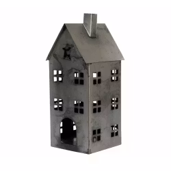 Hus Metall Old Grey 14x15,5x33 cm