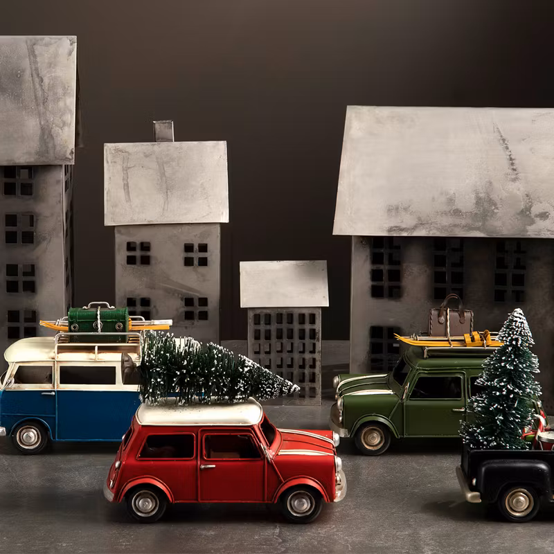 Hus Metall Old Grey 14x15,5x33 cm