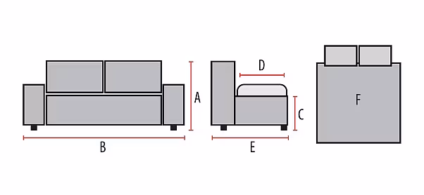 Bäddfåtölj Mona 105 cm grå