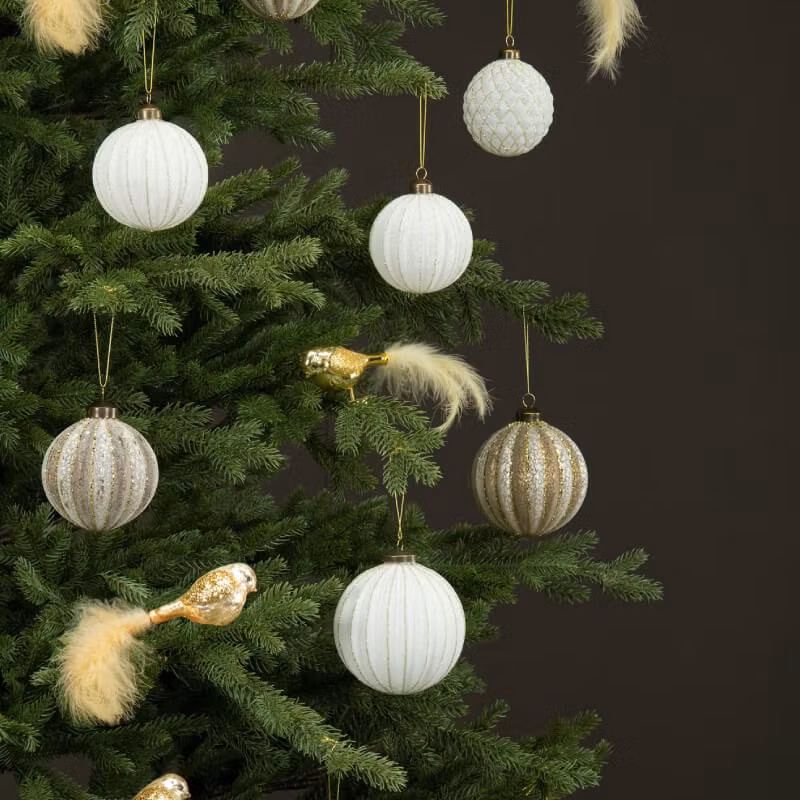 Glaskula Snö Vit Mix Ø10cm