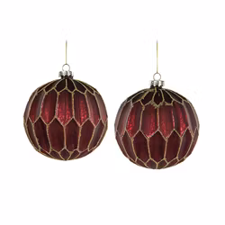 Julgranskula Window röd 10 cm, 2 pack