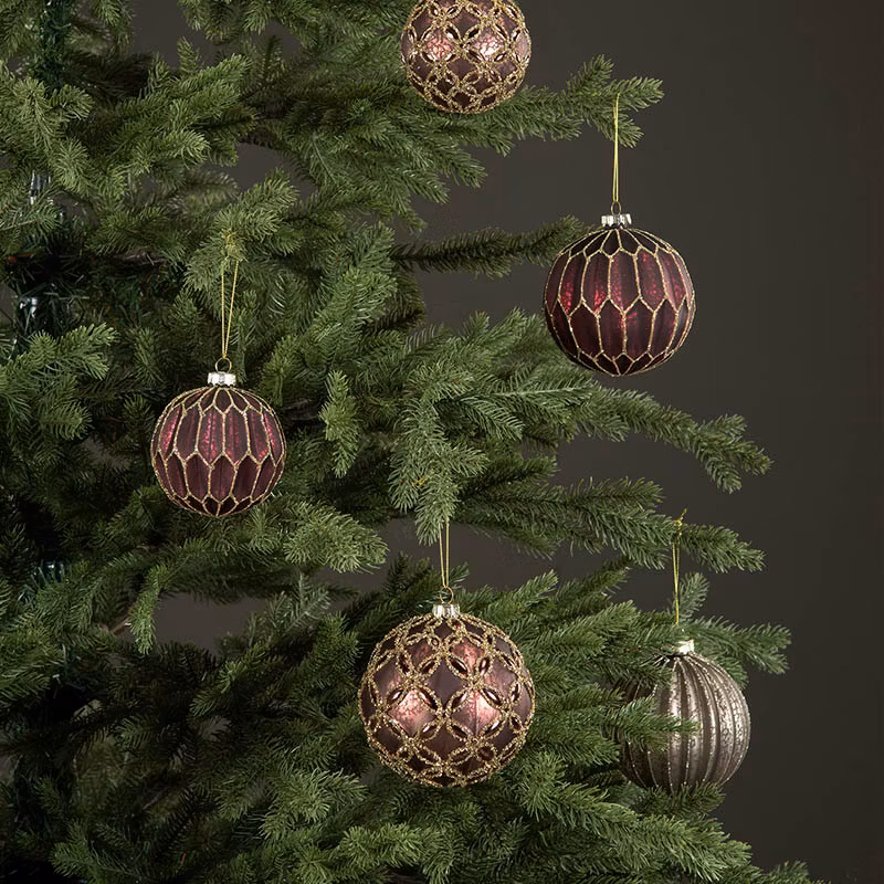 Julgranskula Window Röd 8 cm, 2 pack