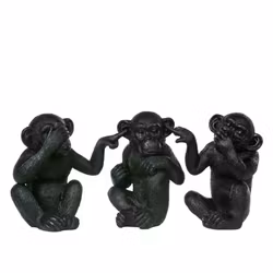 Apa Inte Se/Höra/Tala Svart/Brun Poly