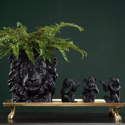 Apa Inte Se/Höra/Tala Svart/Brun Poly