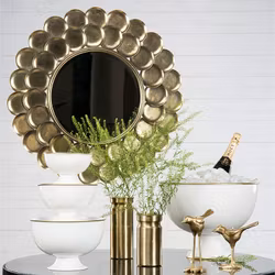 Spegel Rund Antik Mässing Ø75x3cm