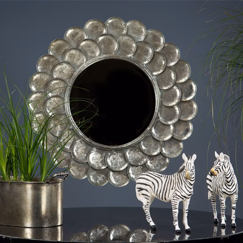 Spegel Rund Sh.Silver Ø75x3cm