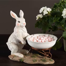 Hare med skål 30x15x17 cm