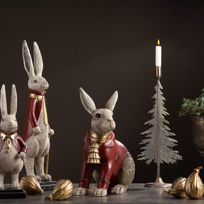 Kanin klädd röd 29x16x40 cm