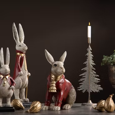 Kanin klädd röd 29x16x40 cm