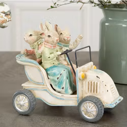 Hare familj åker bil 20x10x13 cm