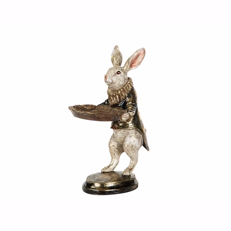 Kaninherre med fat 14x16x28 cm