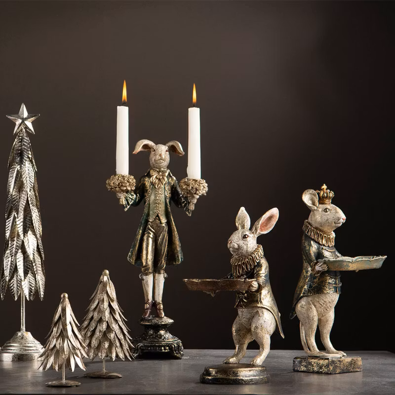 Kaninherre med fat 14x16x28 cm