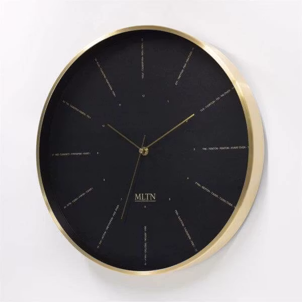 Klocka MLTN - TEXT - Guld/Svart